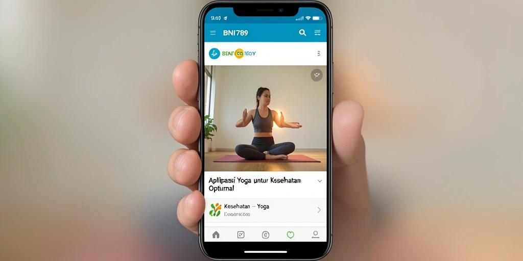 Tampilan antarmuka BNI789 yang menarik dan fungsional untuk latihan yoga.