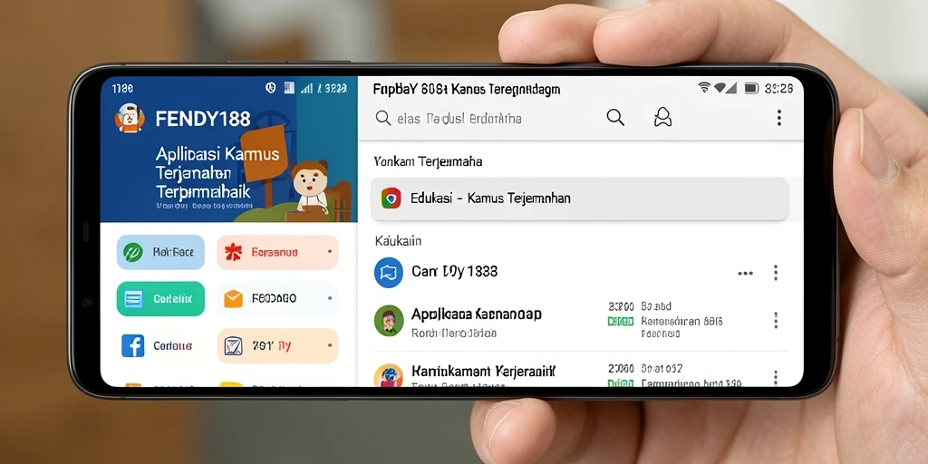Tampilan antarmuka FENDY188 saat menerjemahkan kata.
