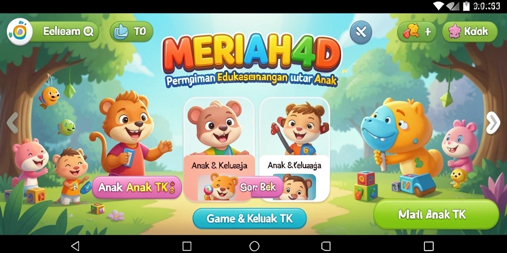 Tampilan antarmuka MERIAH4D yang menarik dan ramah anak.