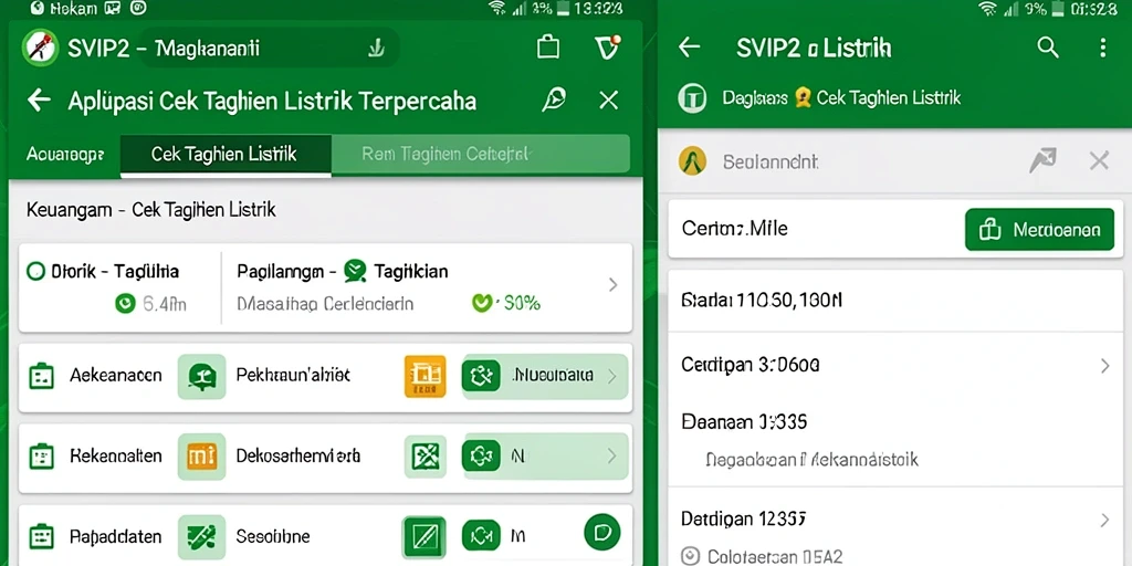 Antarmuka aplikasi SVIP2 untuk cek tagihan listrik yang praktis.