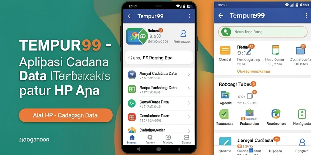 Antarmuka TEMPUR99 menampilkan opsi untuk cadangan data yang jelas dan mudah dipahami.